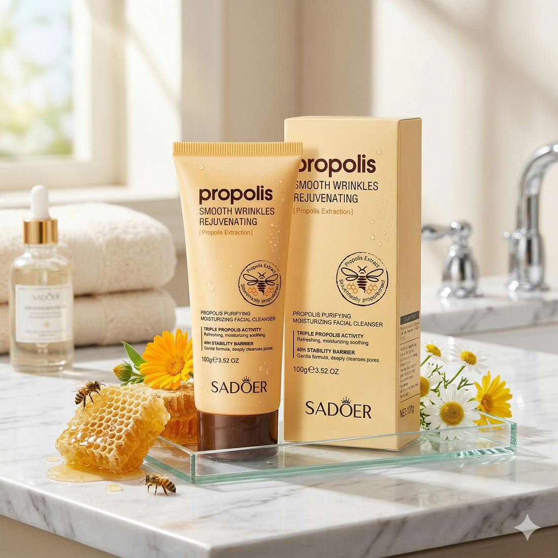 【2026 Skincare Must-Have】SADOER Propolis Cleanser: Deep Pore Purifying for a Flawless, Dewy Glow!
