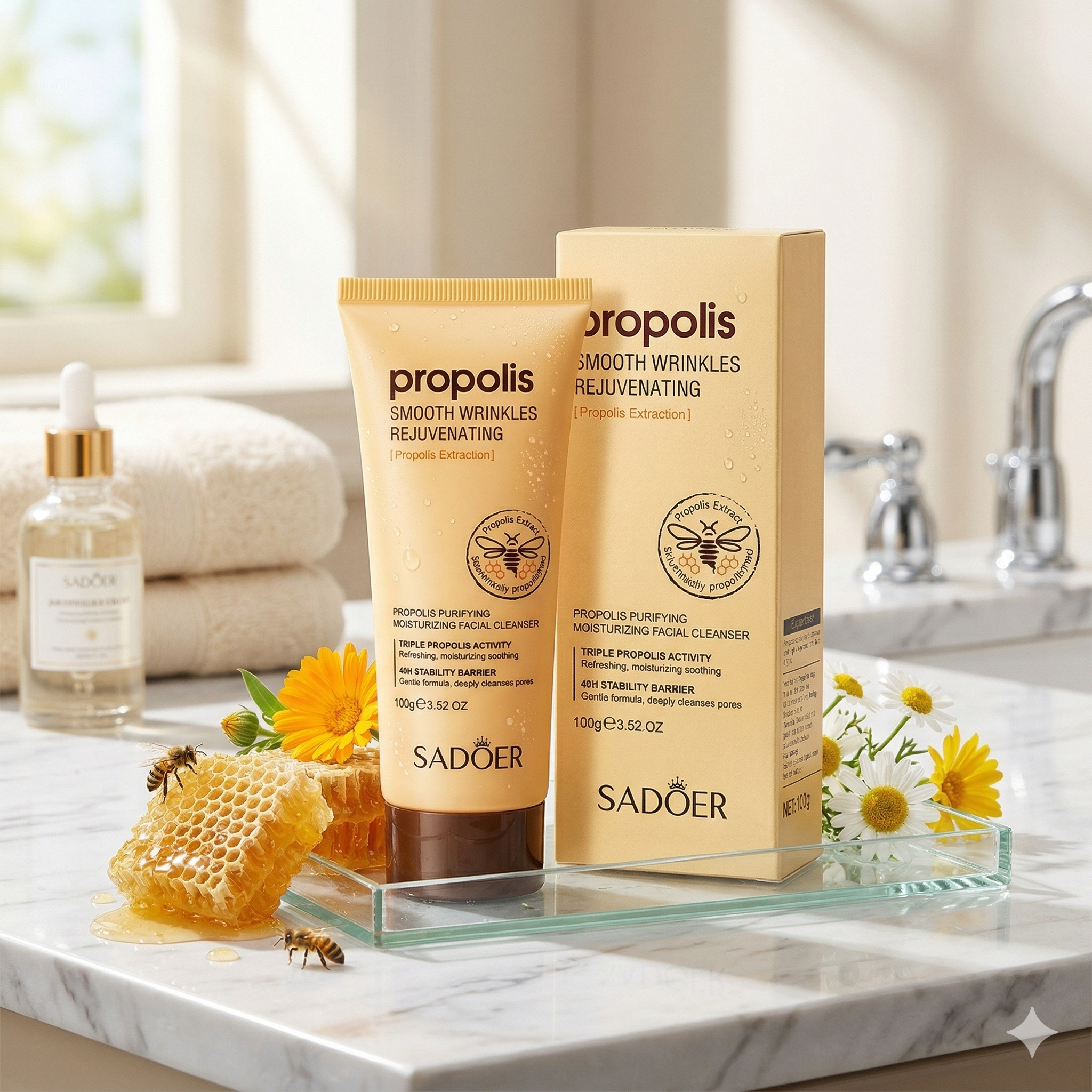 【2026 Skincare Must-Have】SADOER Propolis Cleanser: Deep Pore Purifying for a Flawless, Dewy Glow!