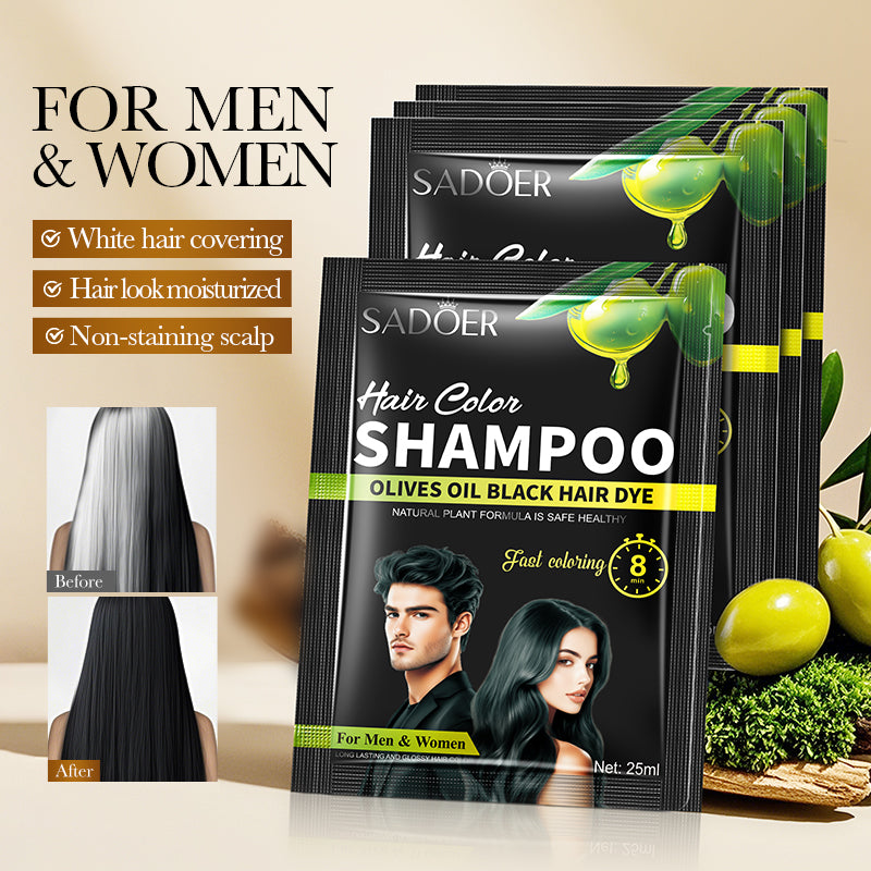 SADOER Olive Oil Plant Extract Hair Dye (Natural Black) 25ml x10PCS
