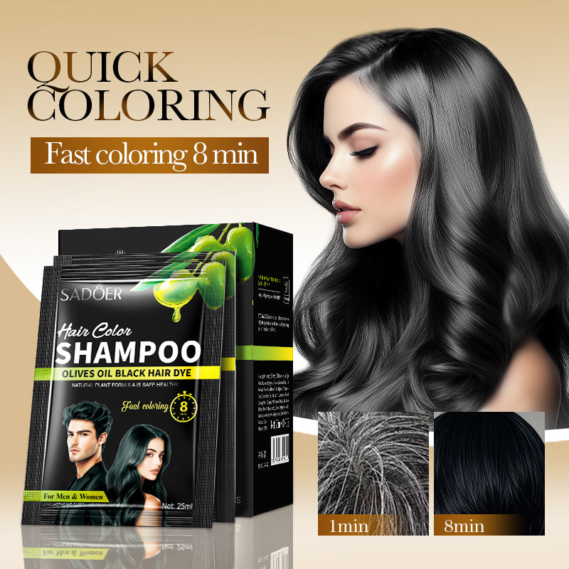 SADOER Olive Oil Plant Extract Hair Dye (Natural Black) 25ml x10PCS