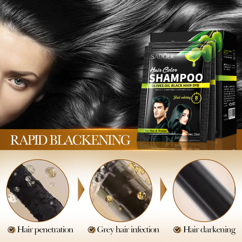 SADOER Olive Oil Plant Extract Hair Dye (Natural Black) 25ml x10PCS