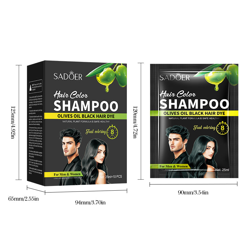 SADOER Olive Oil Plant Extract Hair Dye (Natural Black) 25ml x10PCS