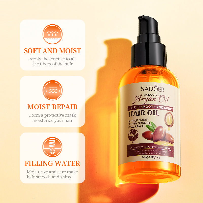 SADOER Moroccan Argan Oil Hair Oil 80ml