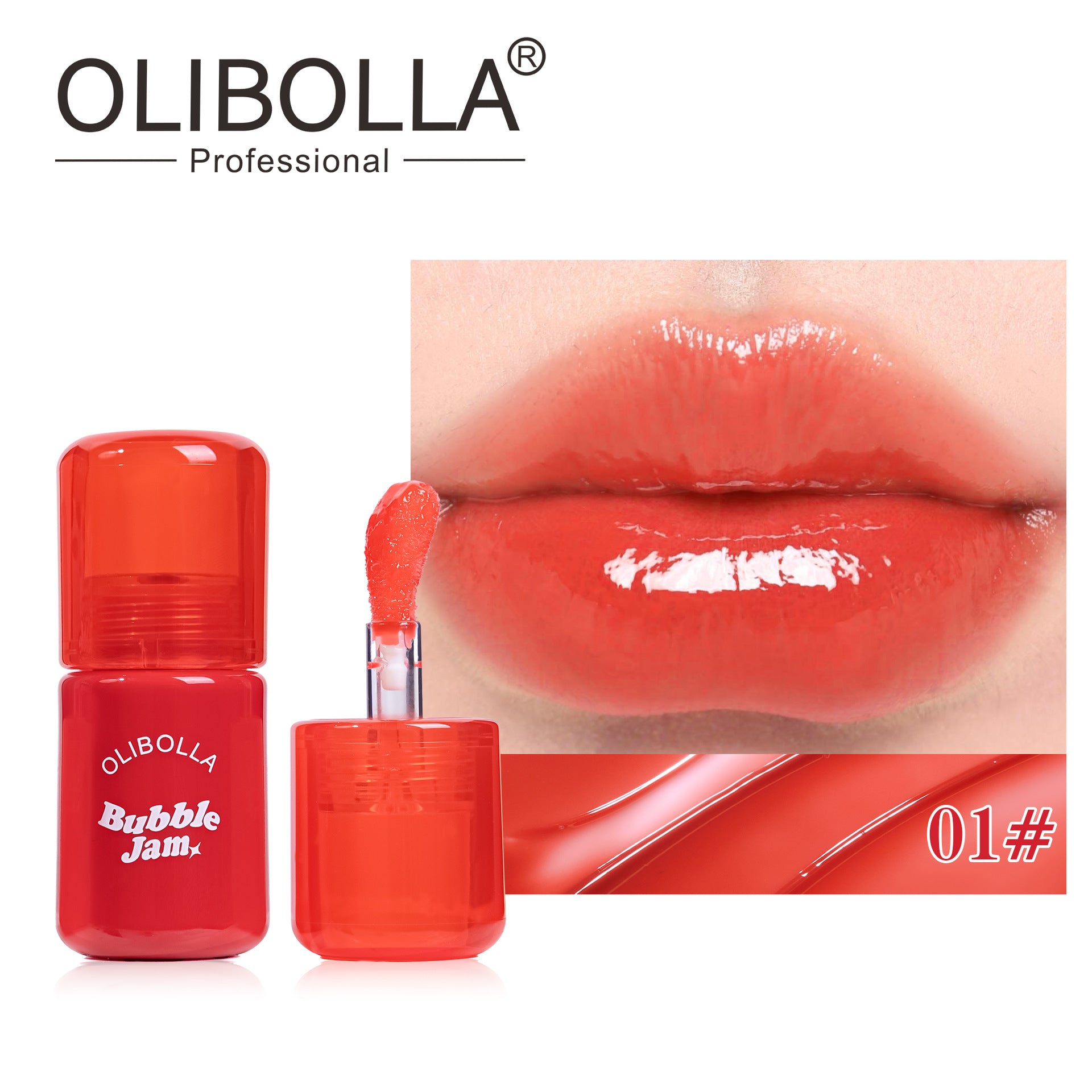 OLIBOLLA Pearlescent Mirror Lip Gloss Easy Color Payoff Non-stick Cup Lip Makeup