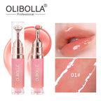 OLIBOLLA Mirror Lip Glaze with Metal Massage Tip, Lip Line Reducing