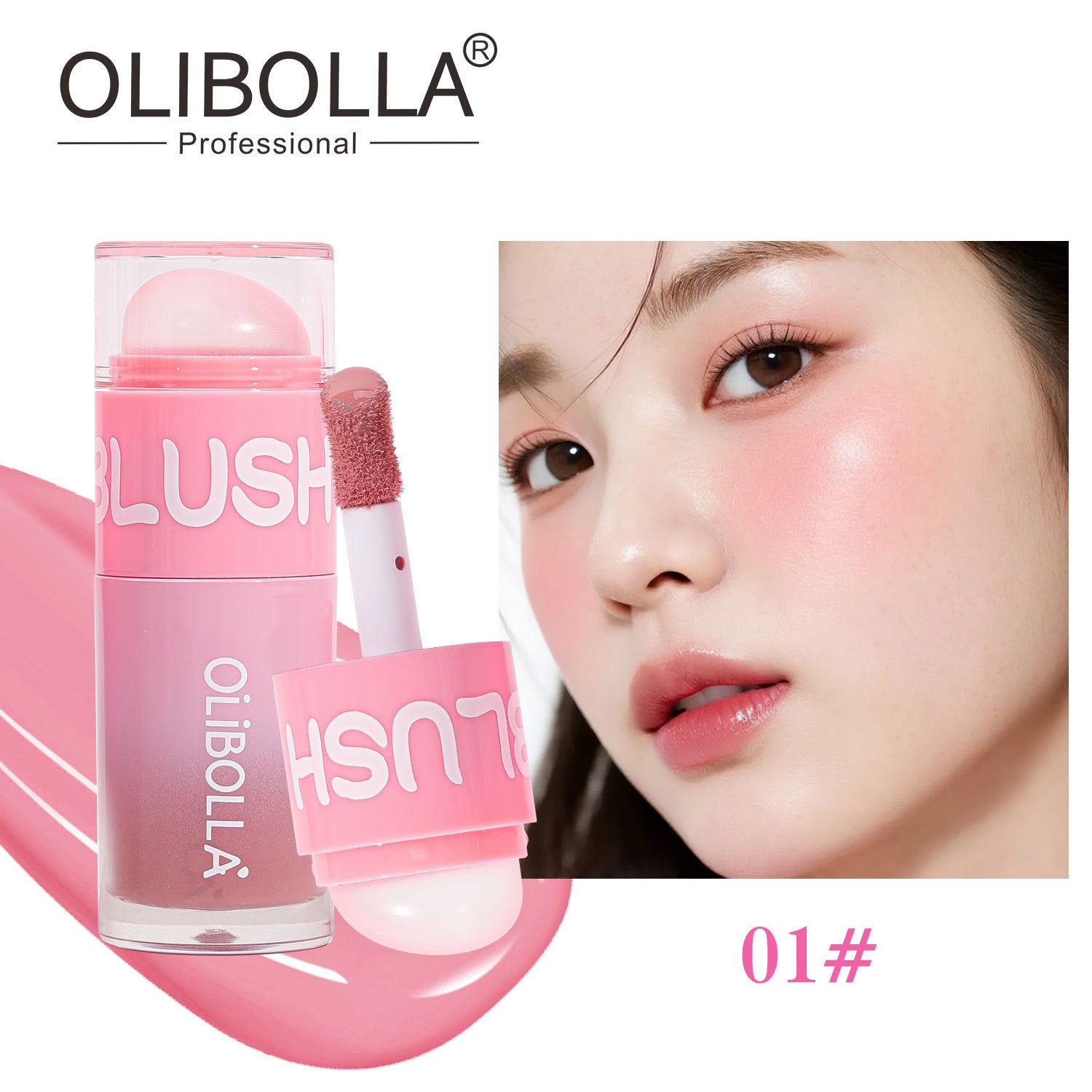 OLIBOLLA 6 Colors Double-ended Liquid Blush Blendable Waterproof Longwear Blush Stick