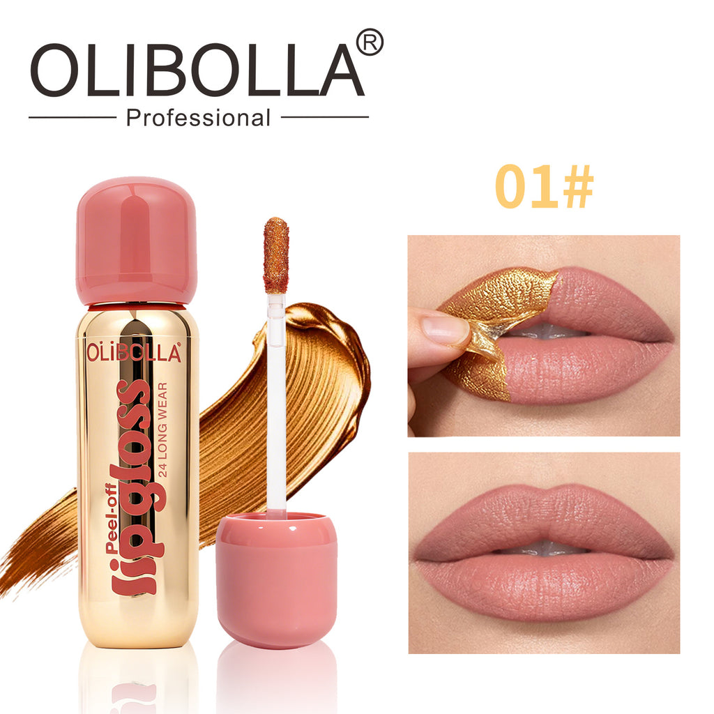 OLIBOLLA Matte Gold Peel-off Lip Liner Gloss Waterproof Long-lasting