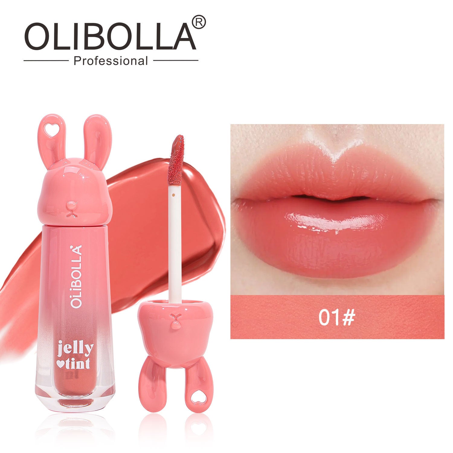 OLIBOLLA Rabbit Jelly Mirror Lip Gloss Non-stick Fade-proof