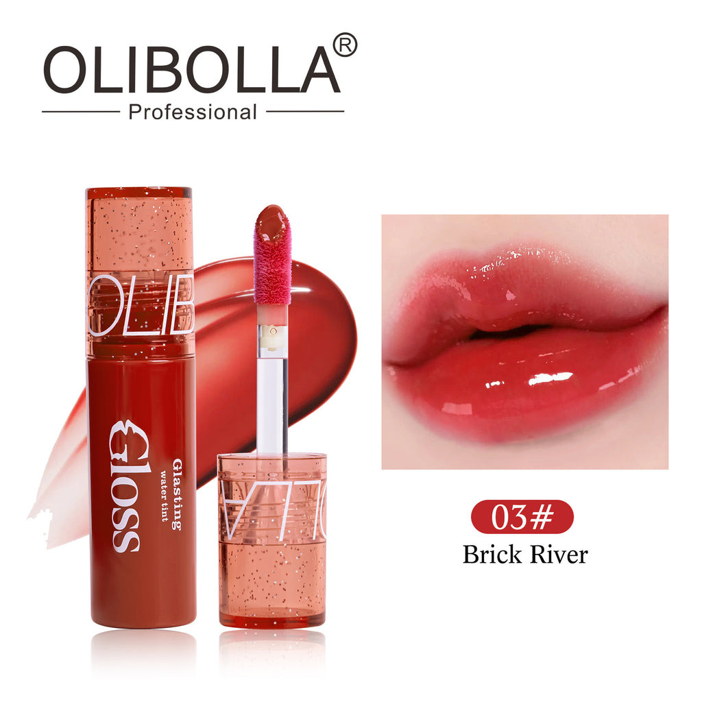 OLIBOLLA Glowing Mirror Lip Gloss Large Brush Natural Look Lipstick