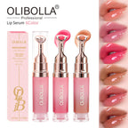 OLIBOLLA Mirror Lip Glaze with Metal Massage Tip, Lip Line Reducing