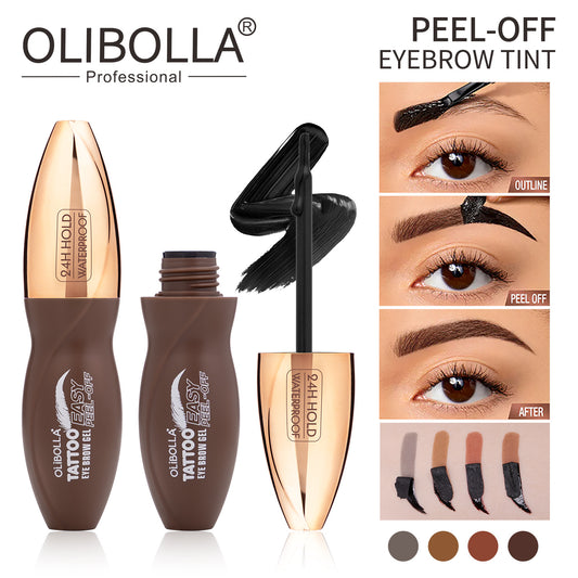 OLIBOLLA 4-Color Peel-Off Eyebrow Tint, Semi-Permanent Brow Gel.