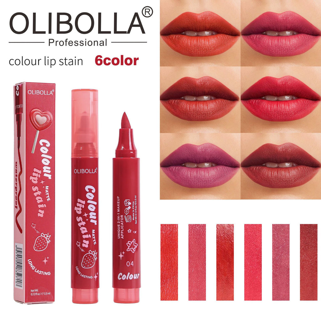 OLIBOLLA 6 Colors Matte Lip Liner Lipstick Long Lasting No Fade