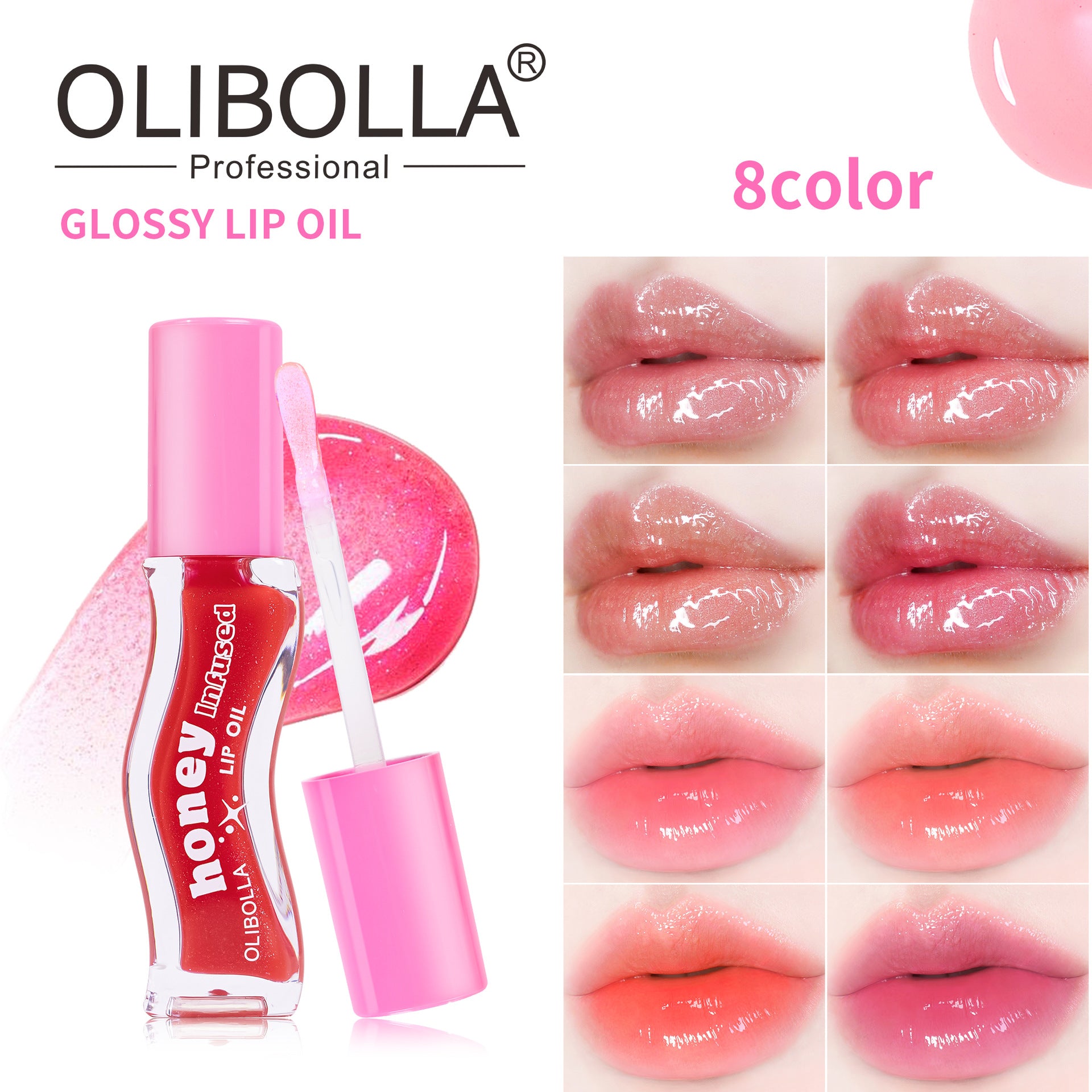 OLIBOLLA Crystal Mirror Jelly Lip Oil Non-stick Cup Lip Gloss