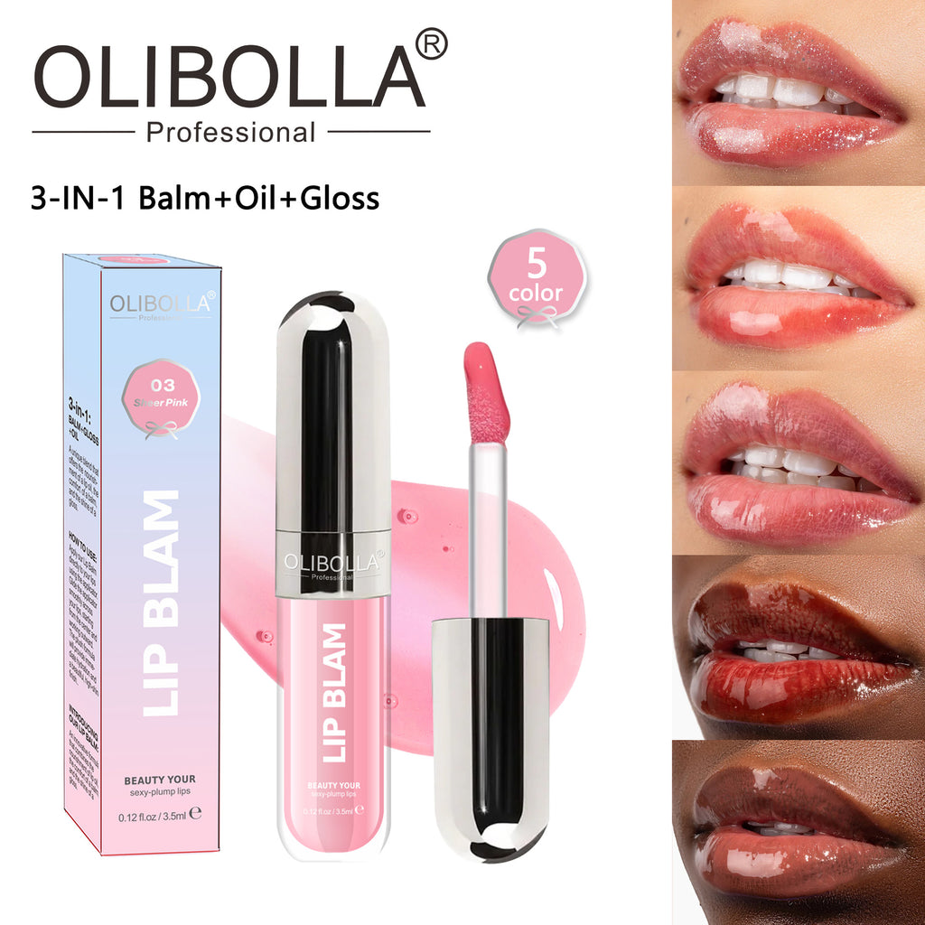 Glossy Plumping 3-in-1 Lip Makeup Fade-resistant Lipstick