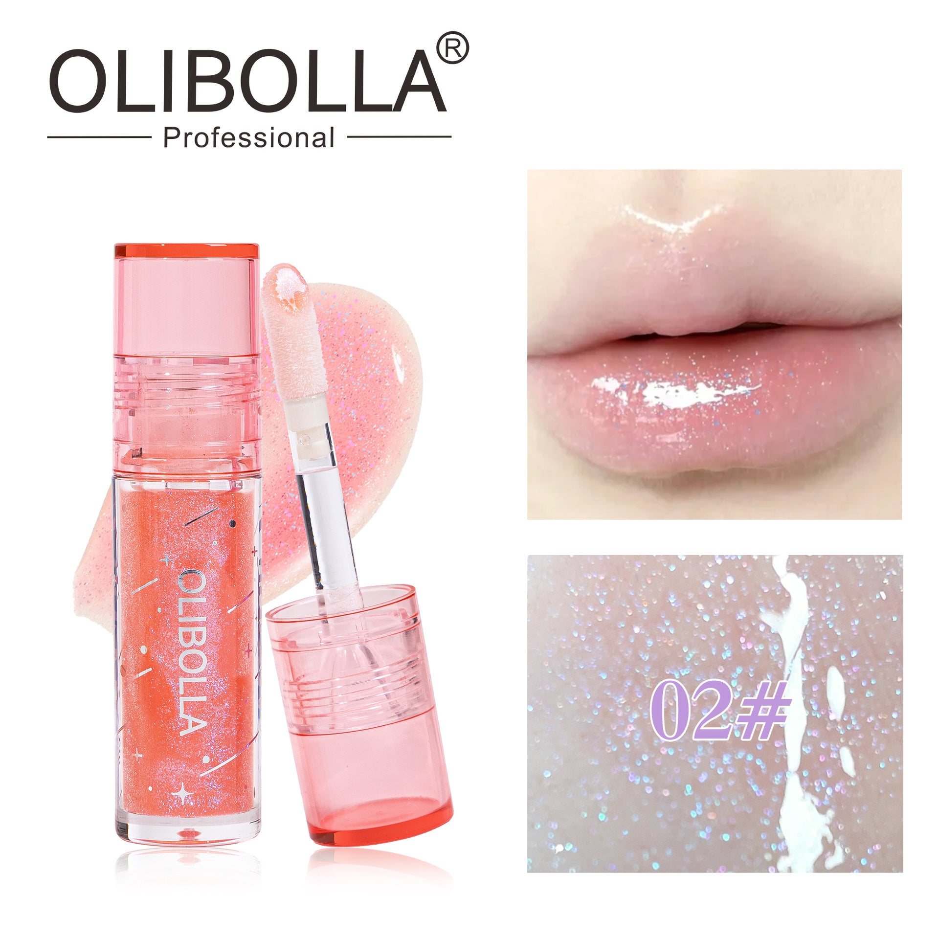 OLIBOLLA Glossy Shimmer Multi-color Lip Glaze Non-stick Cup Lip Oil