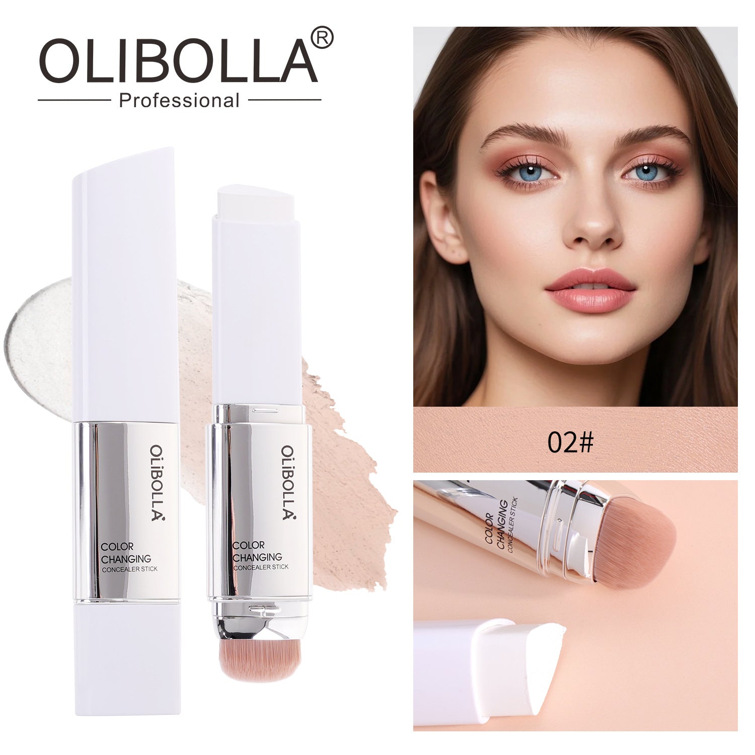 Color Changing Triangle Foundation Stick, Dual-ended Concealer