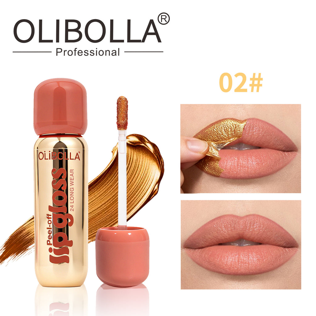 OLIBOLLA Matte Gold Peel-off Lip Liner Gloss Waterproof Long-lasting