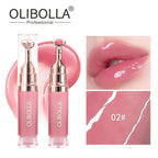 OLIBOLLA Mirror Lip Glaze with Metal Massage Tip, Lip Line Reducing