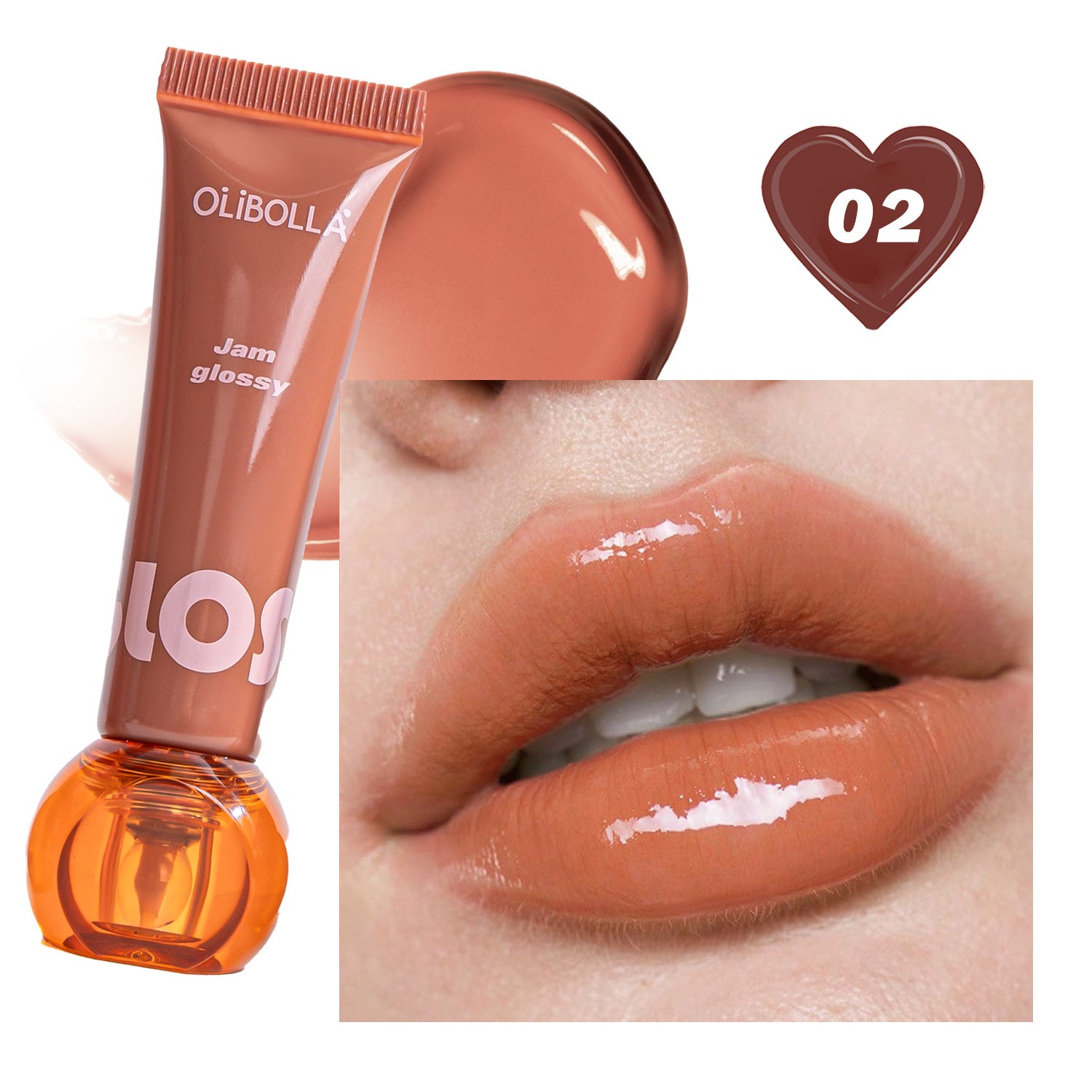 OLIBOLLA Jam Lip Glaze, Glossy Glass Lip Tint