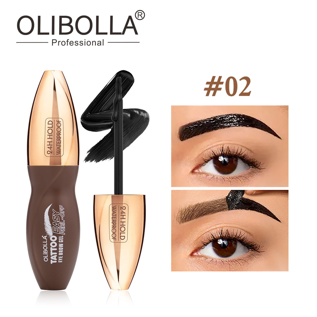OLIBOLLA 4-Color Peel-Off Eyebrow Tint, Semi-Permanent Brow Gel.