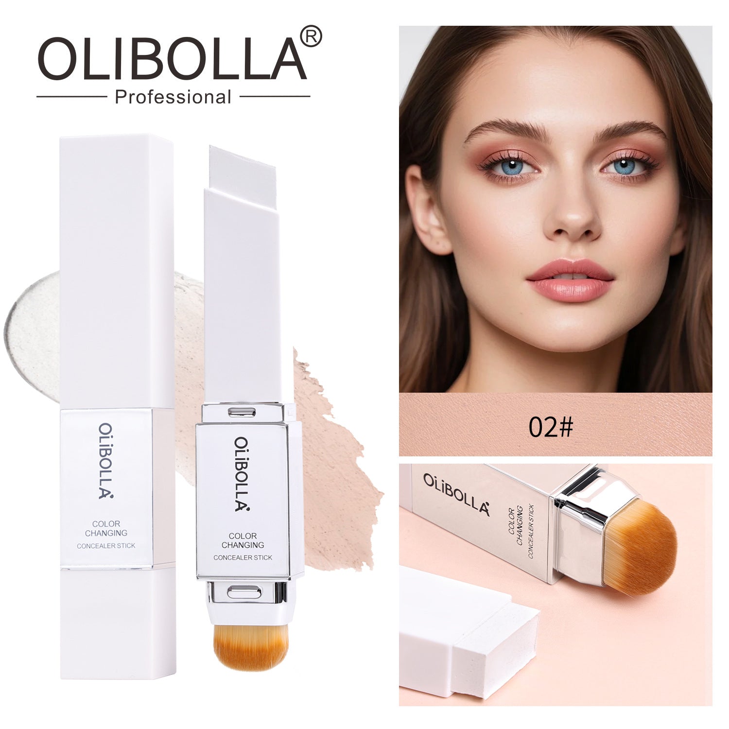 OLIBOLLA Color-Changing Foundation Stick, Brightening Foundation Cream