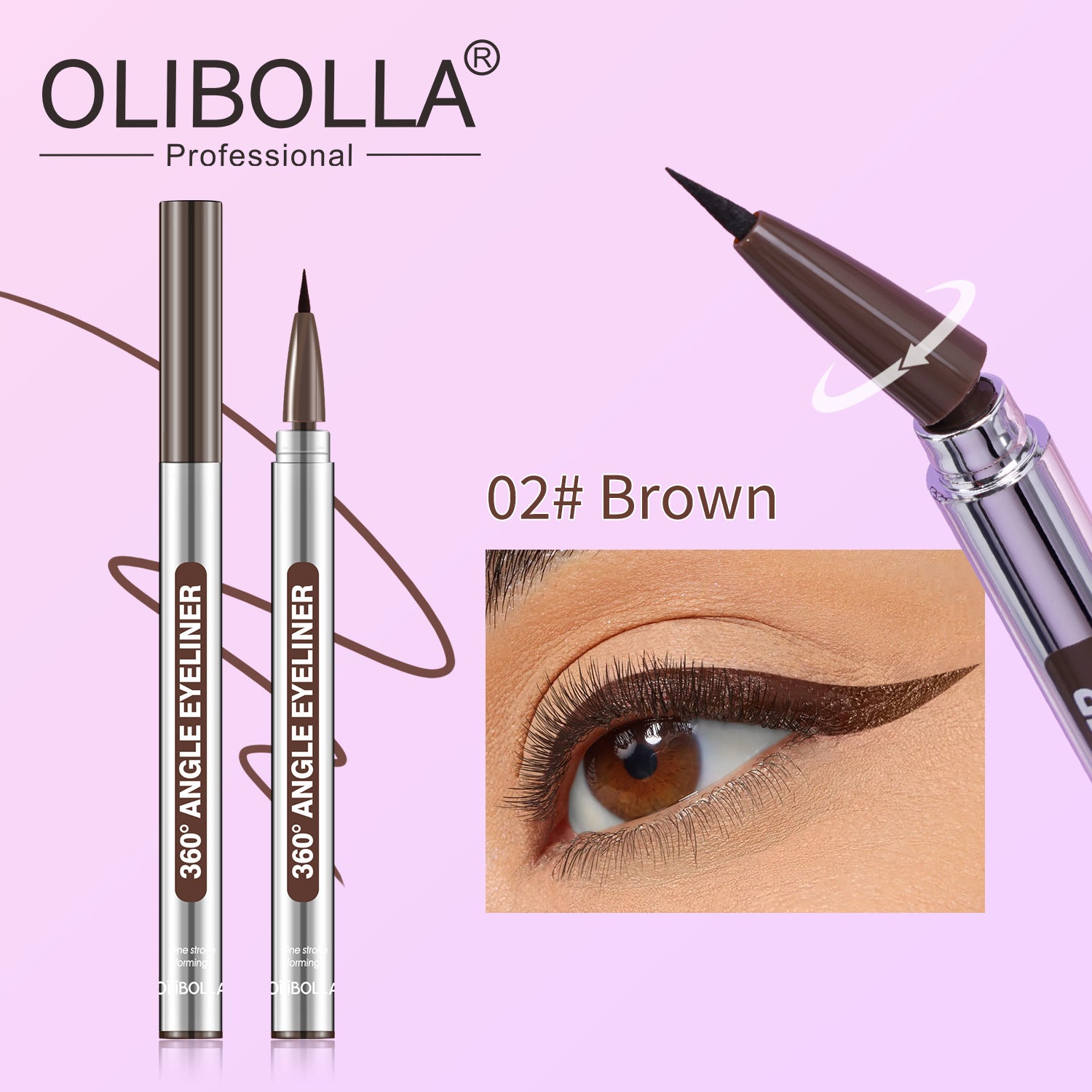 360°Rotating Tip Eyeliner Pigmented Long-lasting