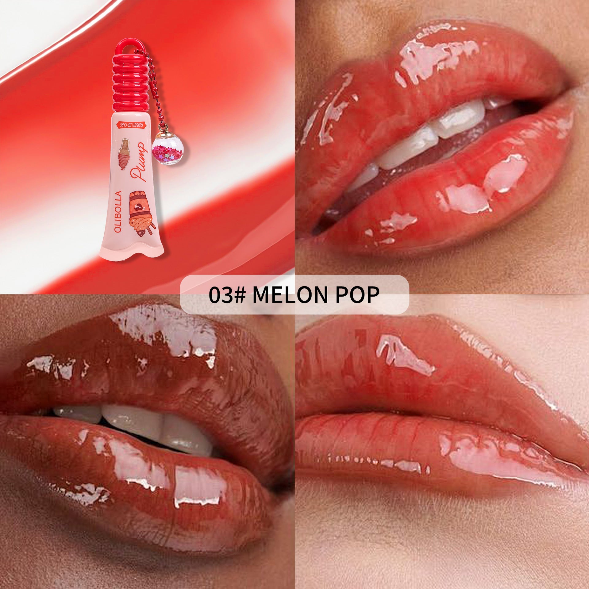 OLIBOLLA Glossy Mirror Lip Balm Long Lasting Moisturizing Non-stick Cup Lip Color