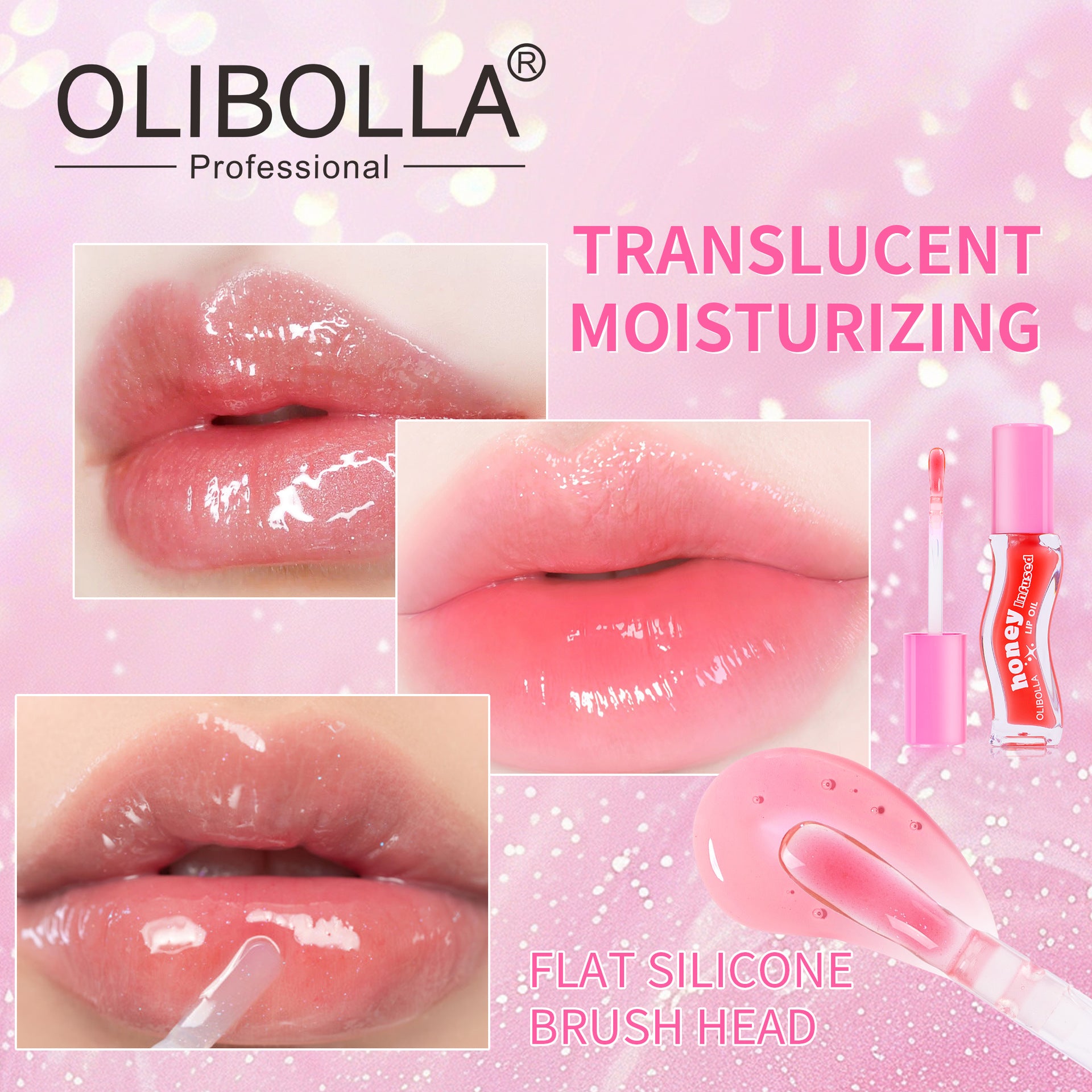 OLIBOLLA Crystal Mirror Jelly Lip Oil Non-stick Cup Lip Gloss
