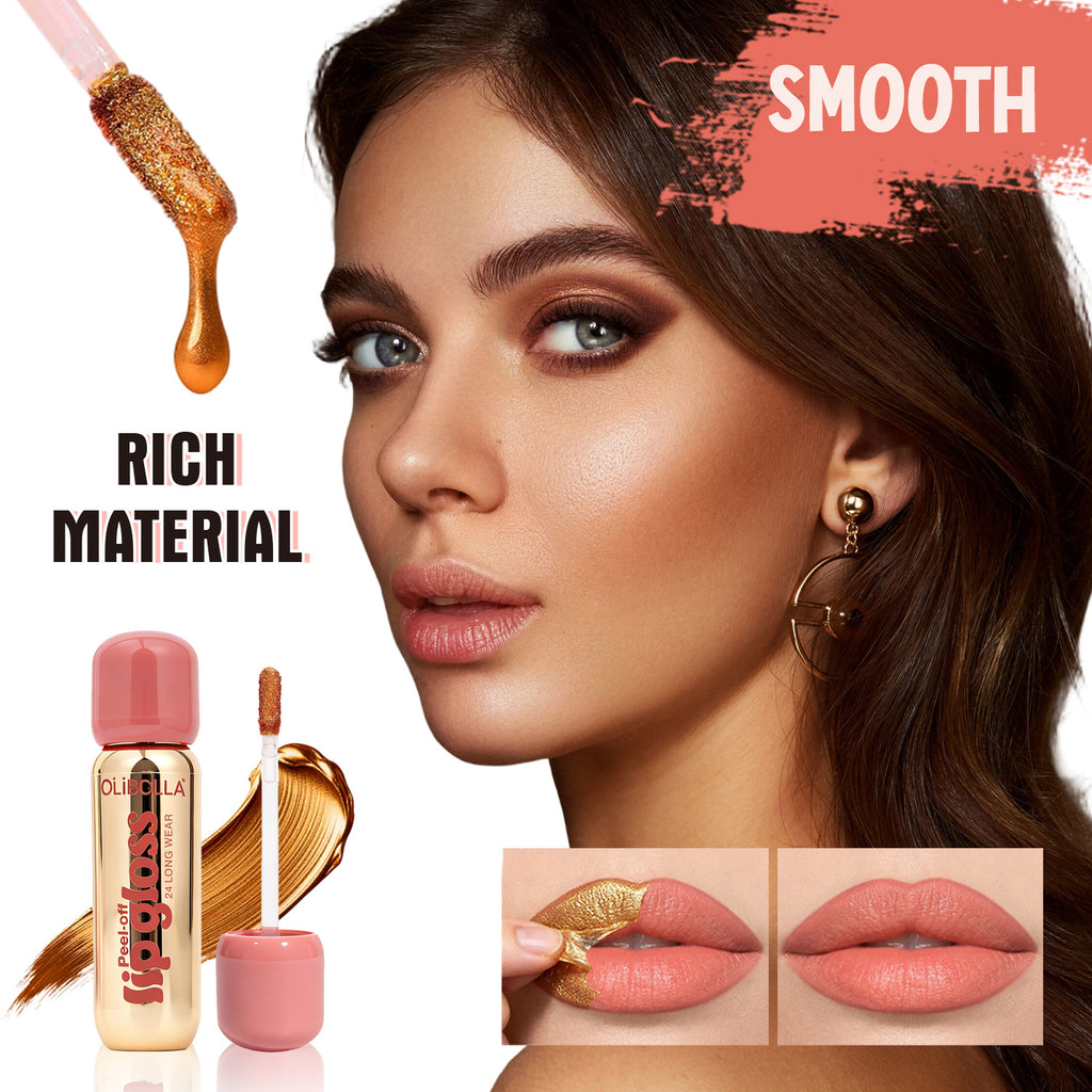 OLIBOLLA Matte Gold Peel-off Lip Liner Gloss Waterproof Long-lasting