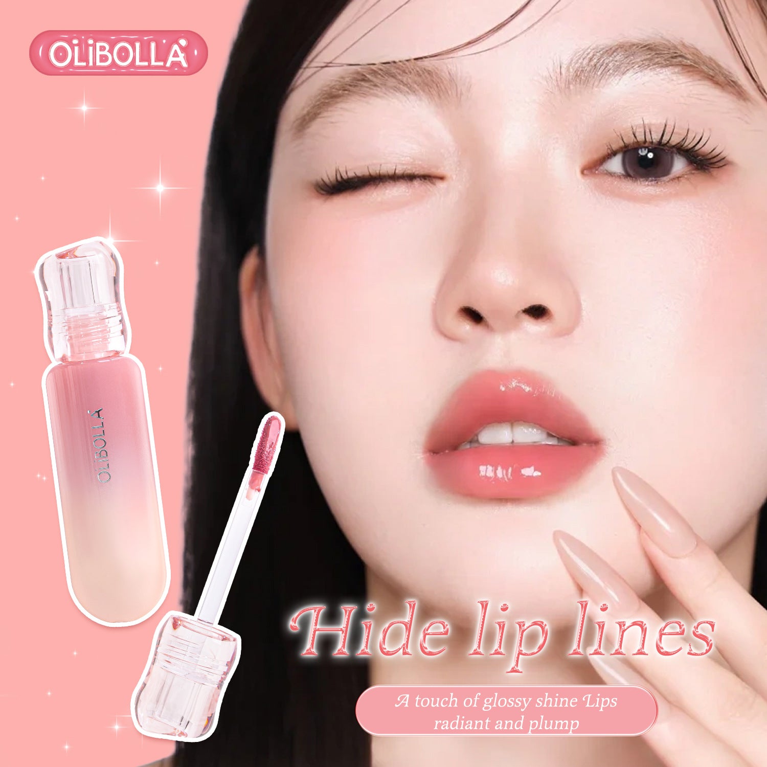 OLIBOLLA 6 Colors Mirror Gloss Lip Glaze Non-stick Cup