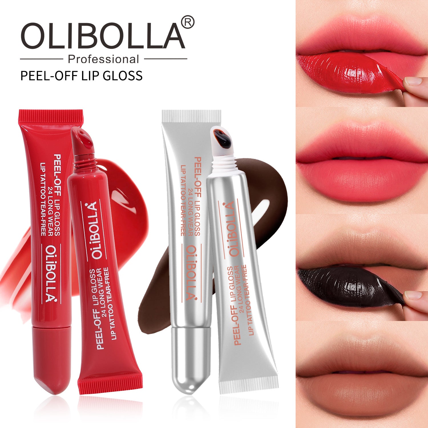 OLIBOLLA Peel-off Lip Tint Waterproof Long-lasting Matte Lip Gloss