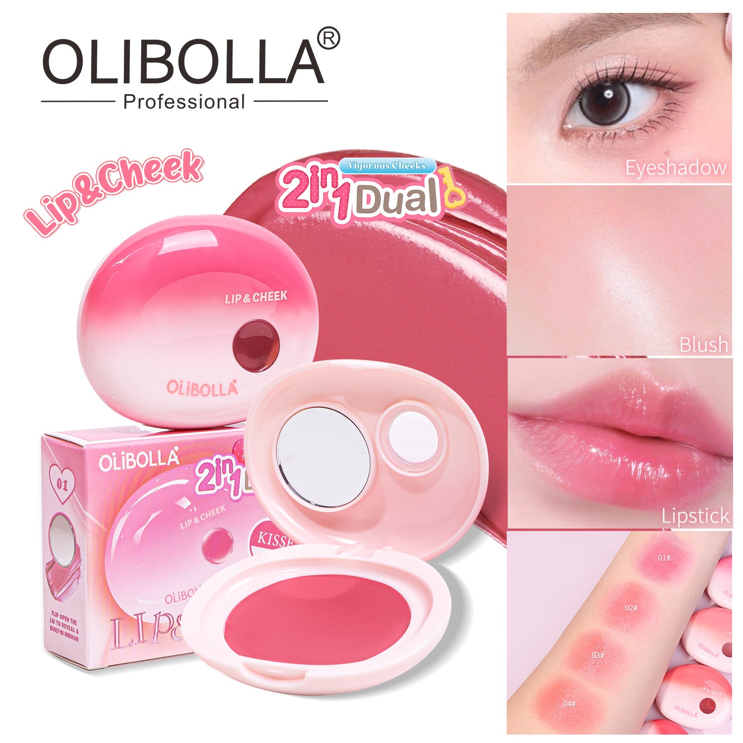 OLIBOLLA 2-in-1 Blush & Lip Cream Dual Use