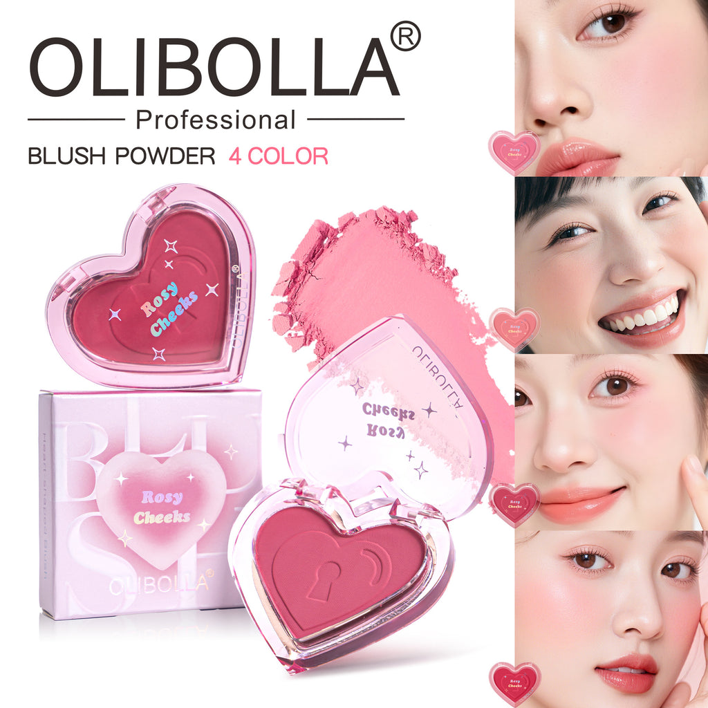 OLIBOLLA Heart Blush & Contour Palette, No Fallout, Warm Tone Blush