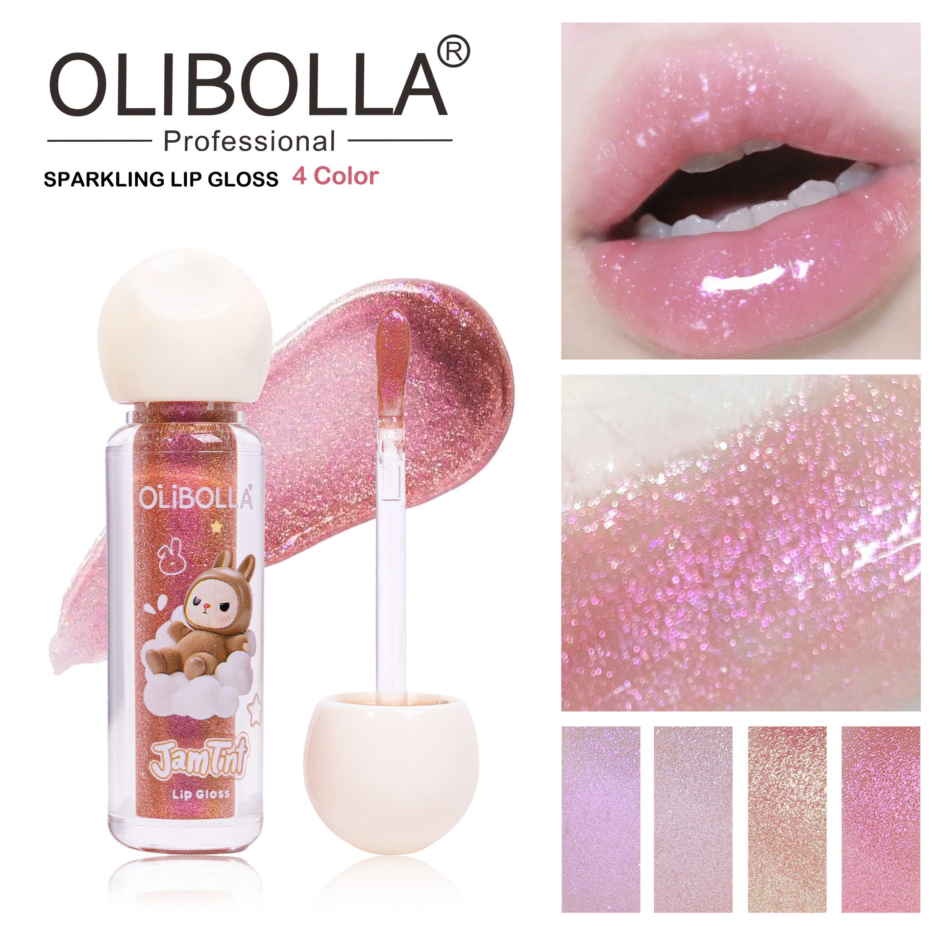 Labubu Shimmer Glow Lip Gloss, Long-Lasting, Easy to Apply, Hydrating Plump Lips