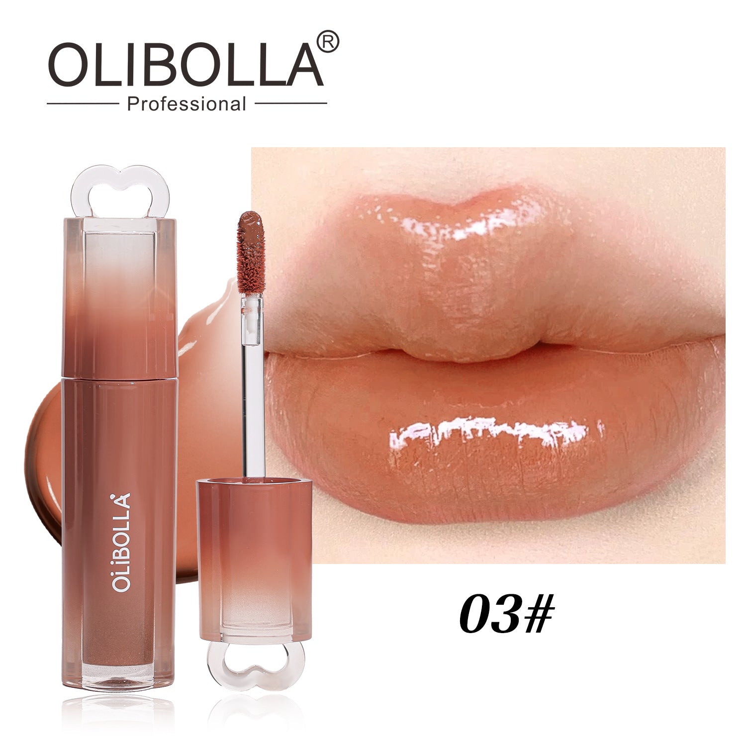 OLIBOLLA Mirror Gloss Lip Glaze Non-stick Liquid Lipstick