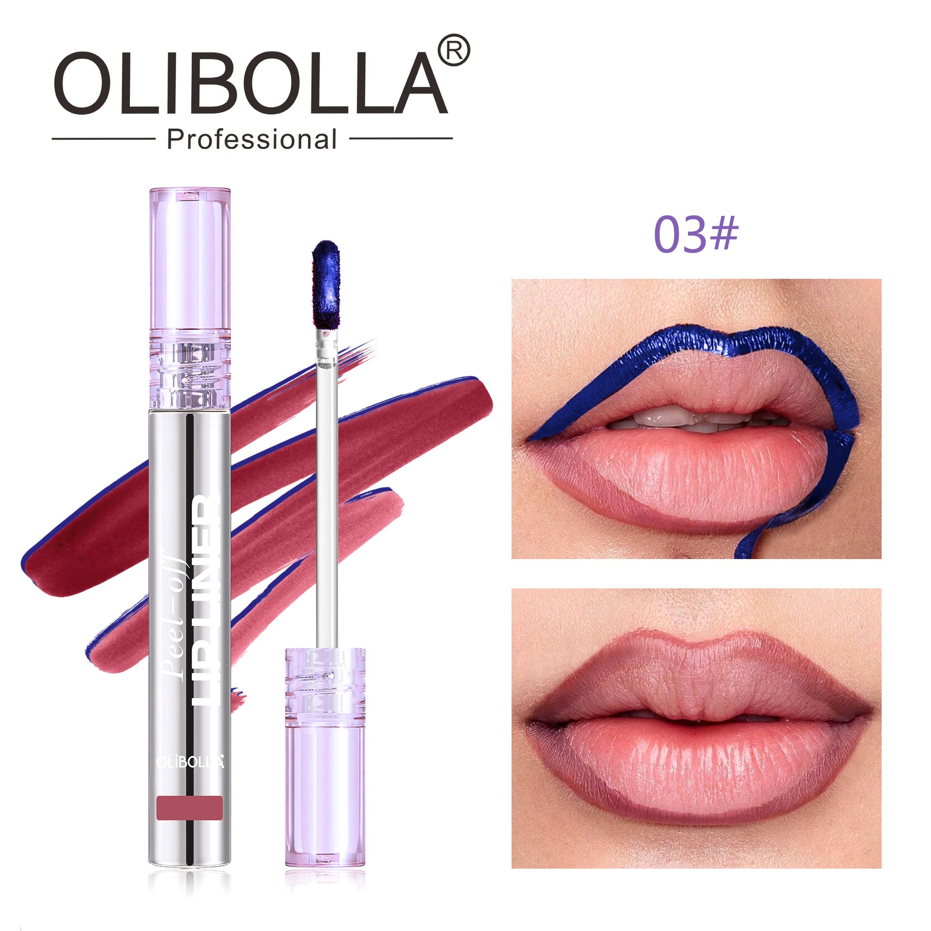 OLIBOLLA Peel-off Matte Lip Tint Waterproof Blue Lip Liner