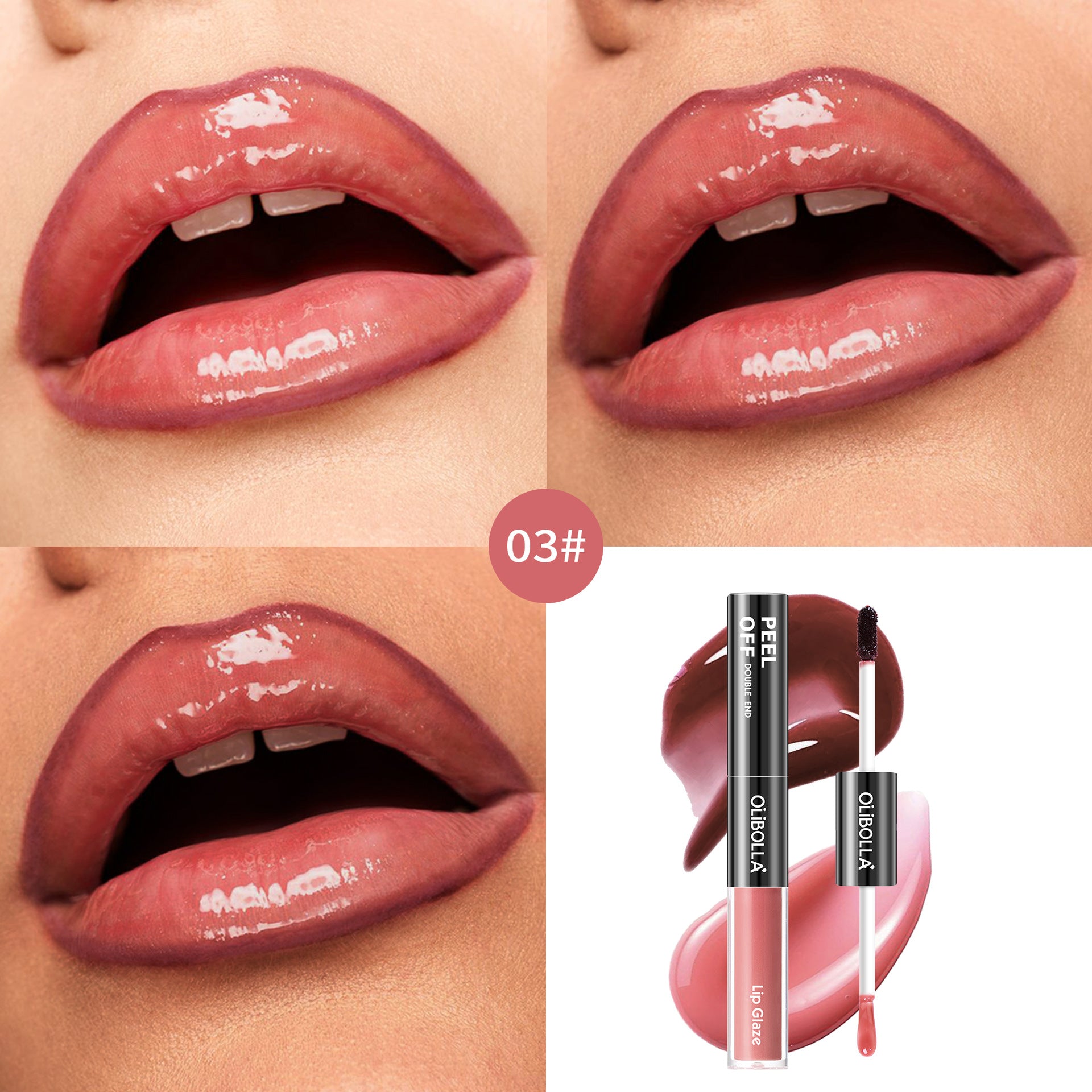 OLIBOLLA Double-ended Peel-off Lip Gloss Waterproof Long-lasting Lip Liner