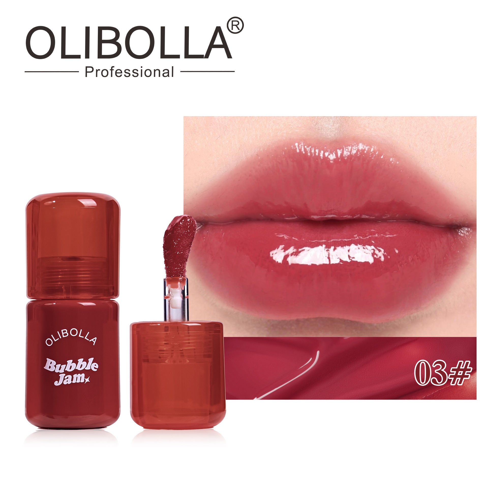 OLIBOLLA Pearlescent Mirror Lip Gloss Easy Color Payoff Non-stick Cup Lip Makeup