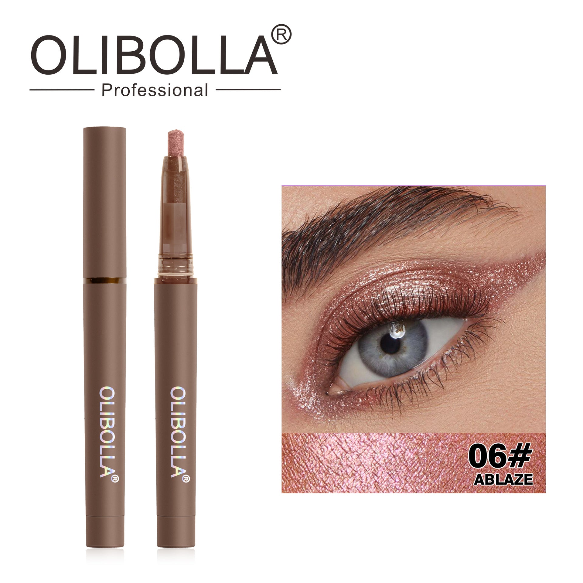 OLIBOLLA 12 Colors Highlight Eyeshadow Pen Shimmer Jelly Eyeshadow Stick