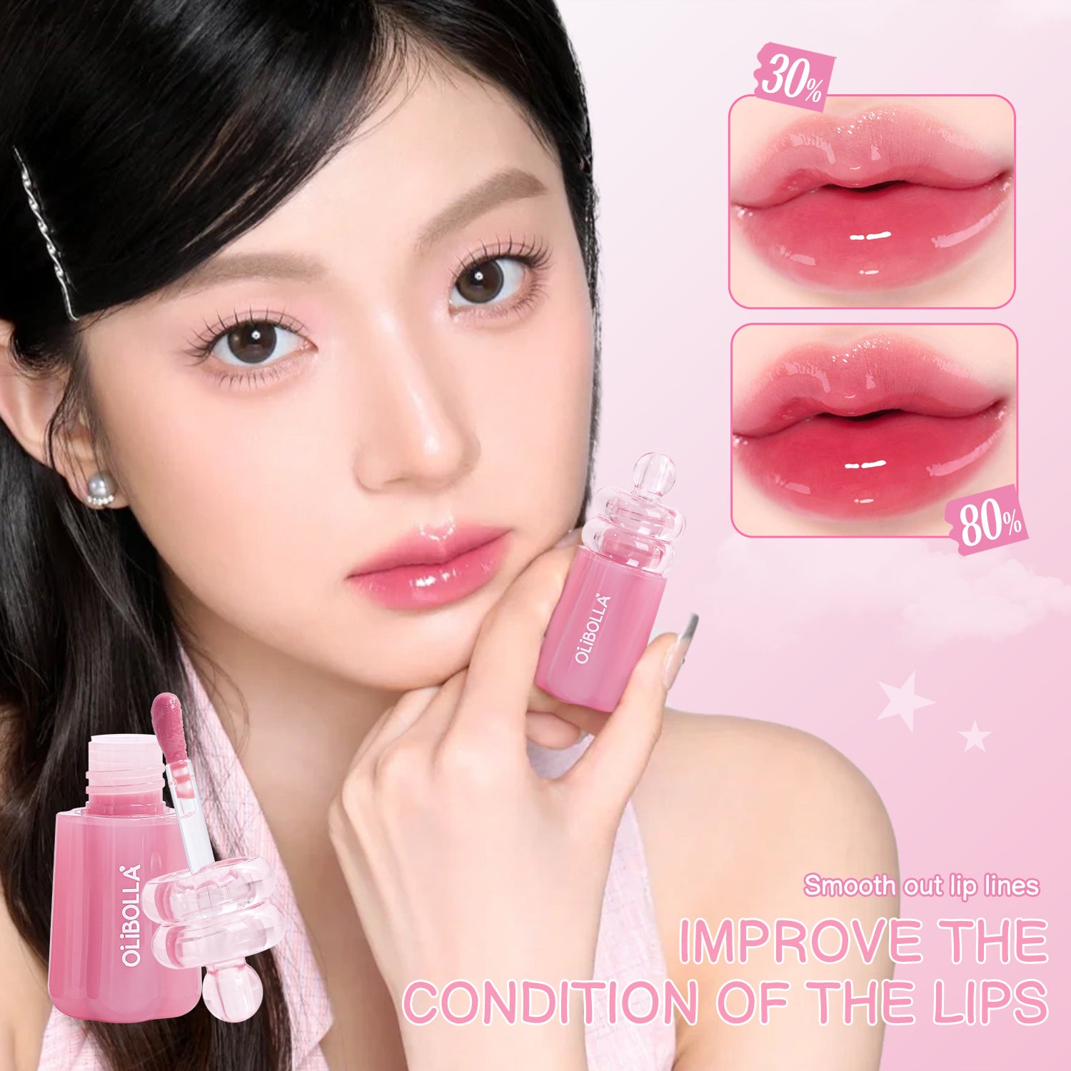 OLIBOLLA Mirror Lip Glaze 24H Long-lasting 6 Colors
