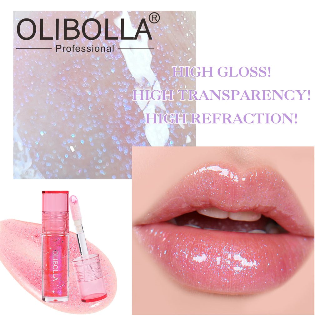 OLIBOLLA Glossy Shimmer Multi-color Lip Glaze Non-stick Cup Lip Oil