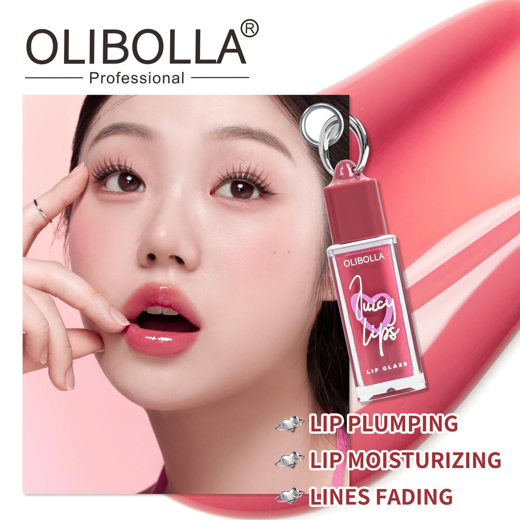 6 Colors Glossy Lip Glaze Non-stick Cup Plump Lip Fade-proof Lipstick