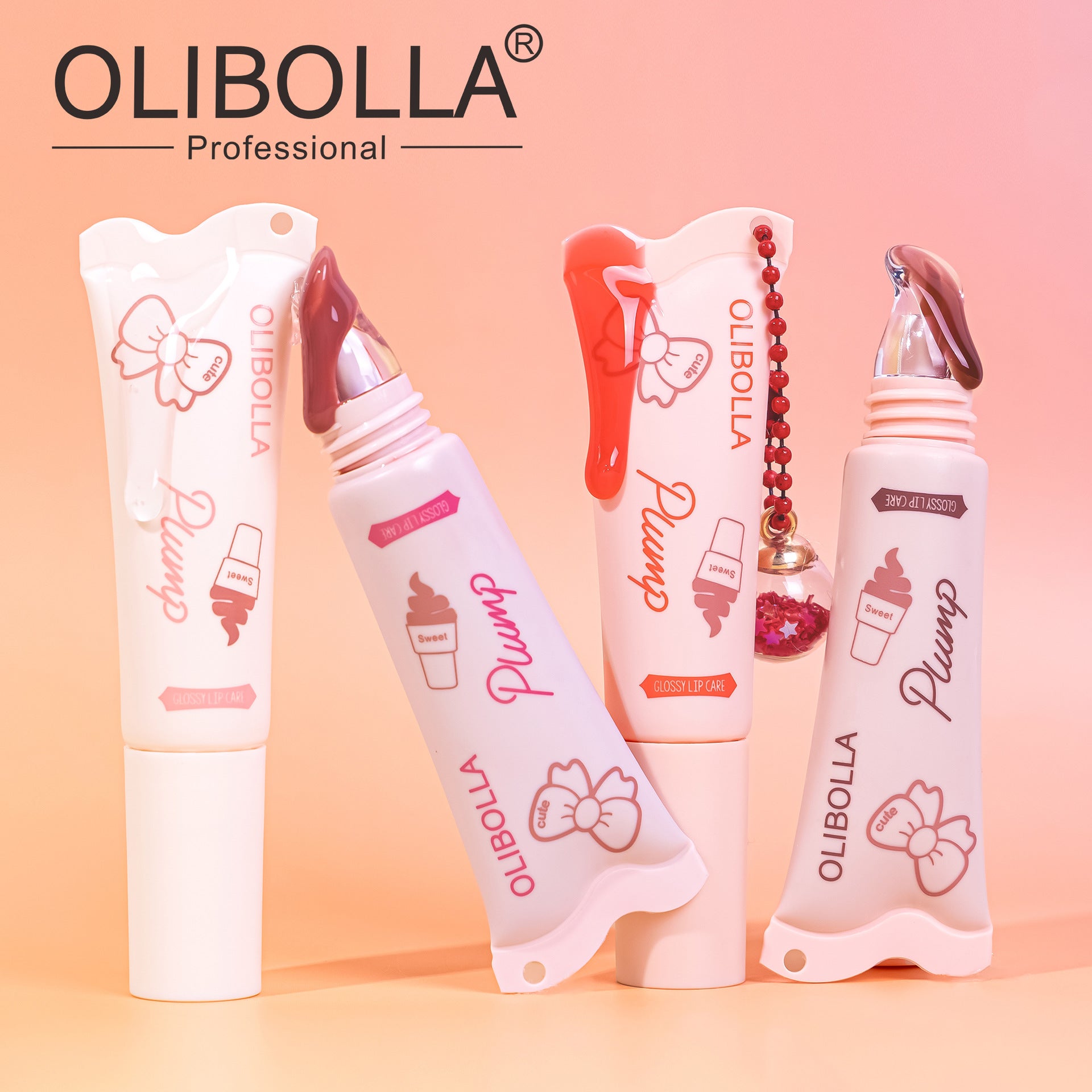 OLIBOLLA Ice Cream Lip Balm With Pendant Long Lasting Hydration