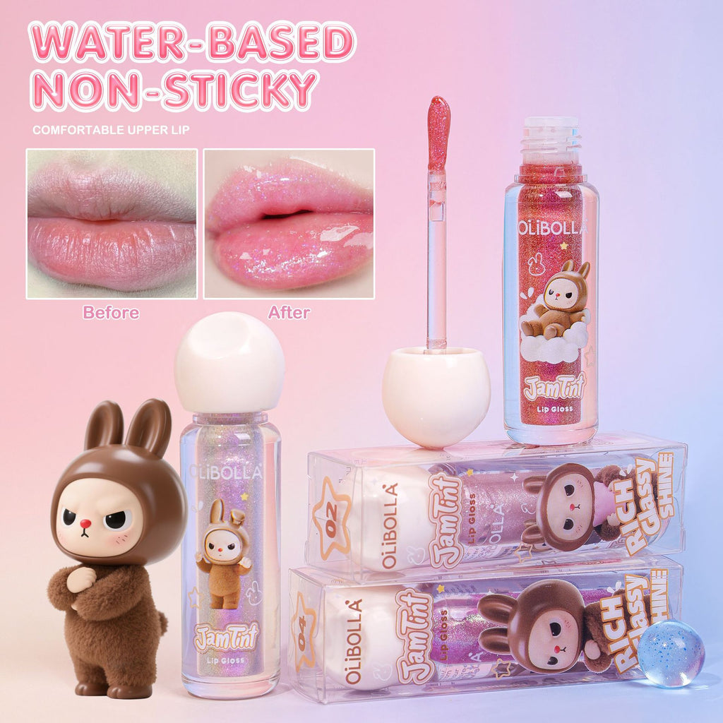 Labubu Shimmer Glow Lip Gloss, Long-Lasting, Easy to Apply, Hydrating Plump Lips