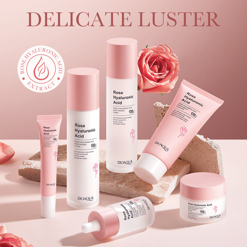 BIOAOUA Rose Hyaluronic Acid Moisturizing 6-Piece Set 20g+100g+30ml+100ml+100ml+50g