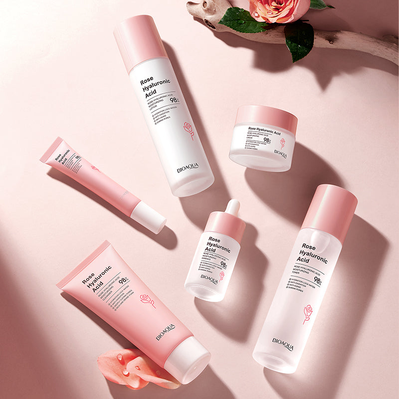 BIOAOUA Rose Hyaluronic Acid Moisturizing 6-Piece Set 20g+100g+30ml+100ml+100ml+50g