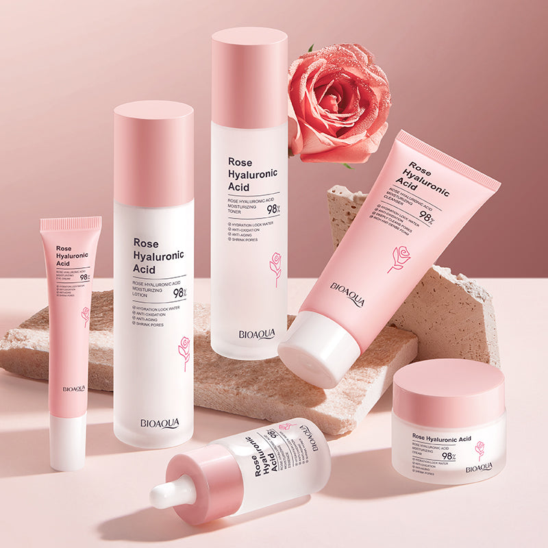 BIOAOUA Rose Hyaluronic Acid Moisturizing 6-Piece Set 20g+100g+30ml+100ml+100ml+50g