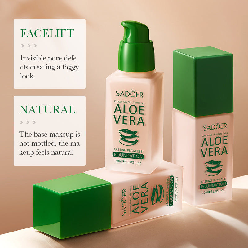SADOER Aloe Vera Long-Lasting Flawless Foundation Liquid Natural 30ml
