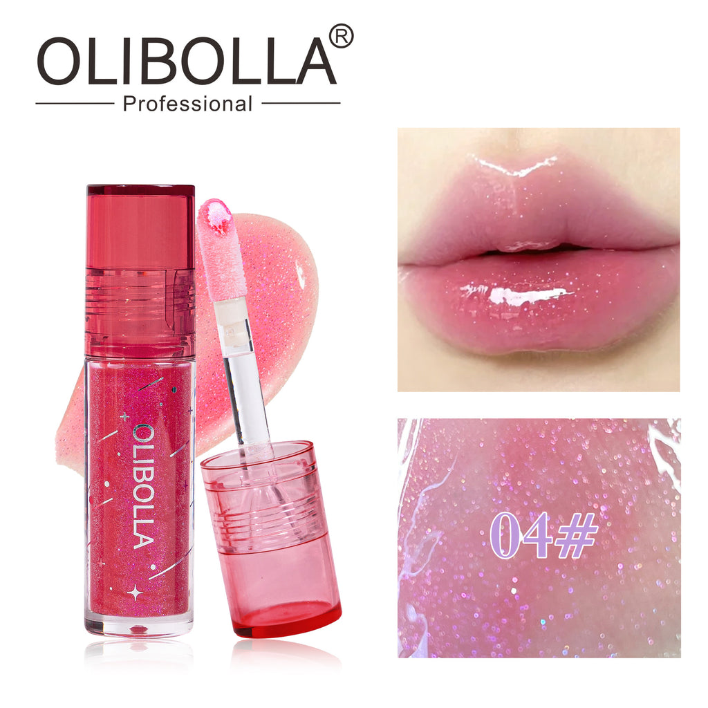OLIBOLLA Glossy Shimmer Multi-color Lip Glaze Non-stick Cup Lip Oil