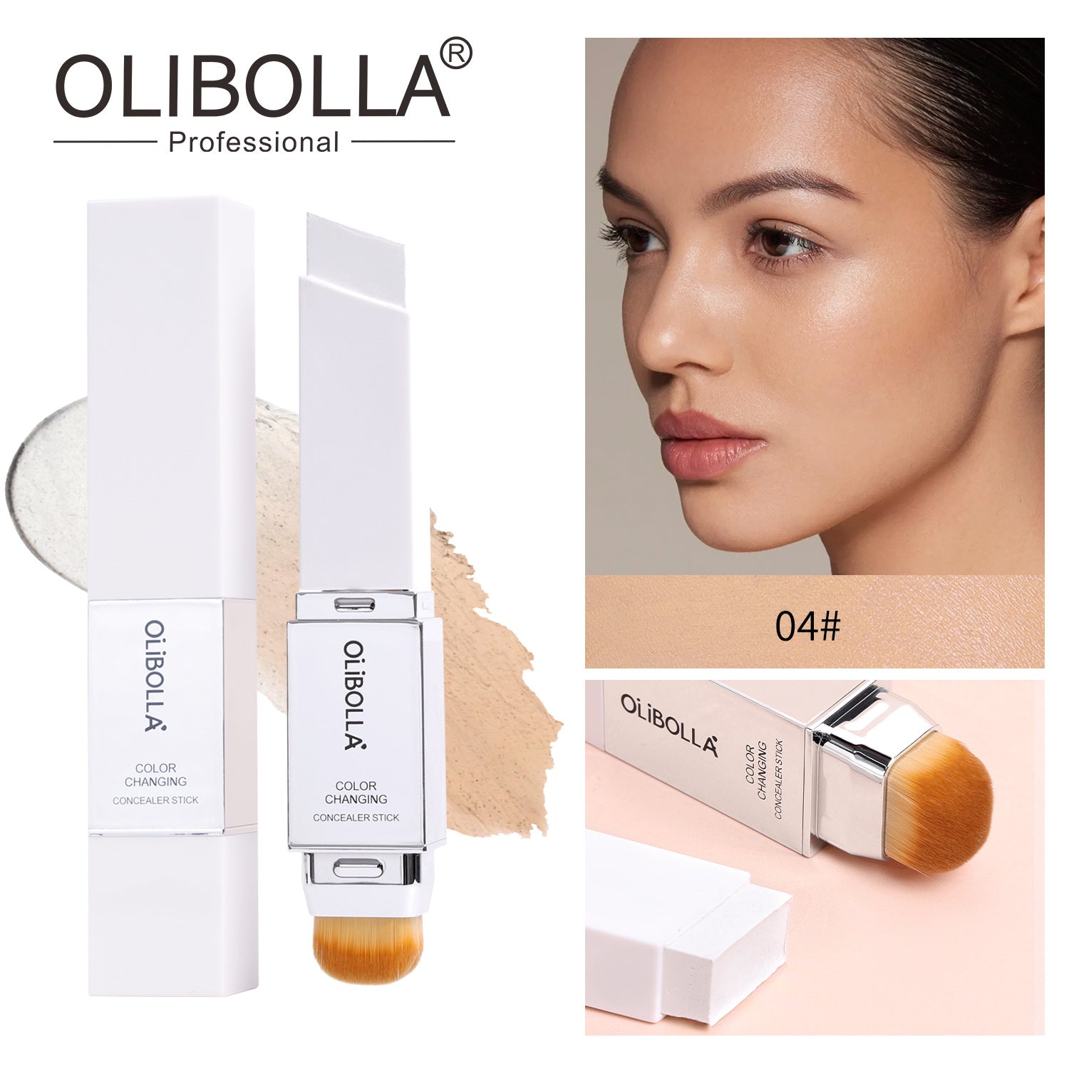 OLIBOLLA Color-Changing Foundation Stick, Brightening Foundation Cream